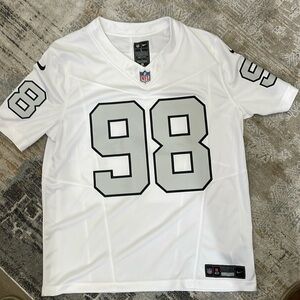 Raider Crosby Jersey NWOT Nike White NFL Jersey with Gray Number 98